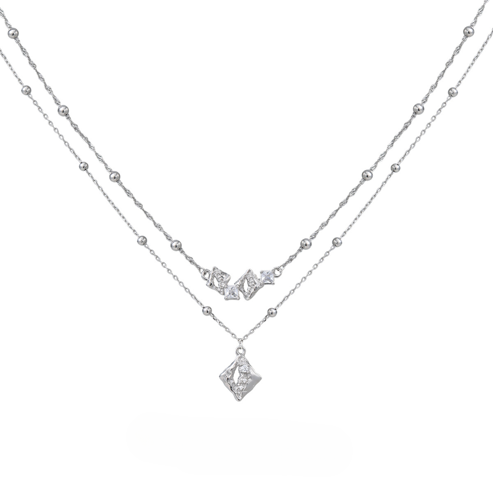 Minimalist Geometric Hollow Square Necklace