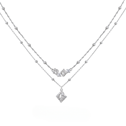 Minimalist Geometric Hollow Square Necklace