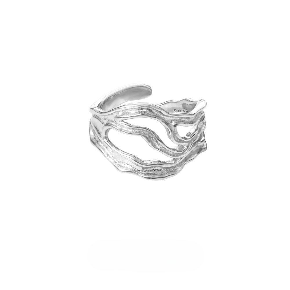 Textured Hollow-Fold Ring