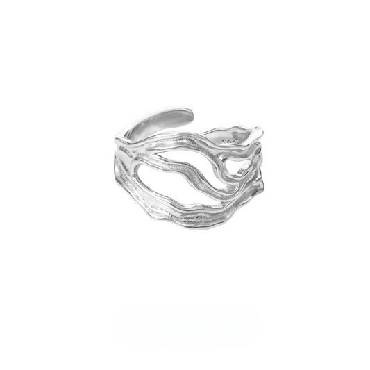 Textured Hollow-Fold Ring
