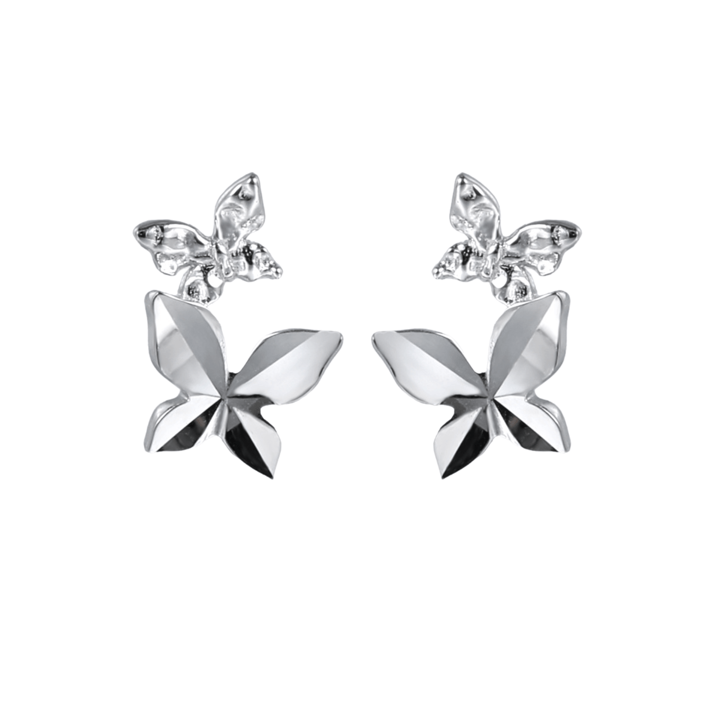 Butterfly & Chehua Sterling Silver Stud Earrings