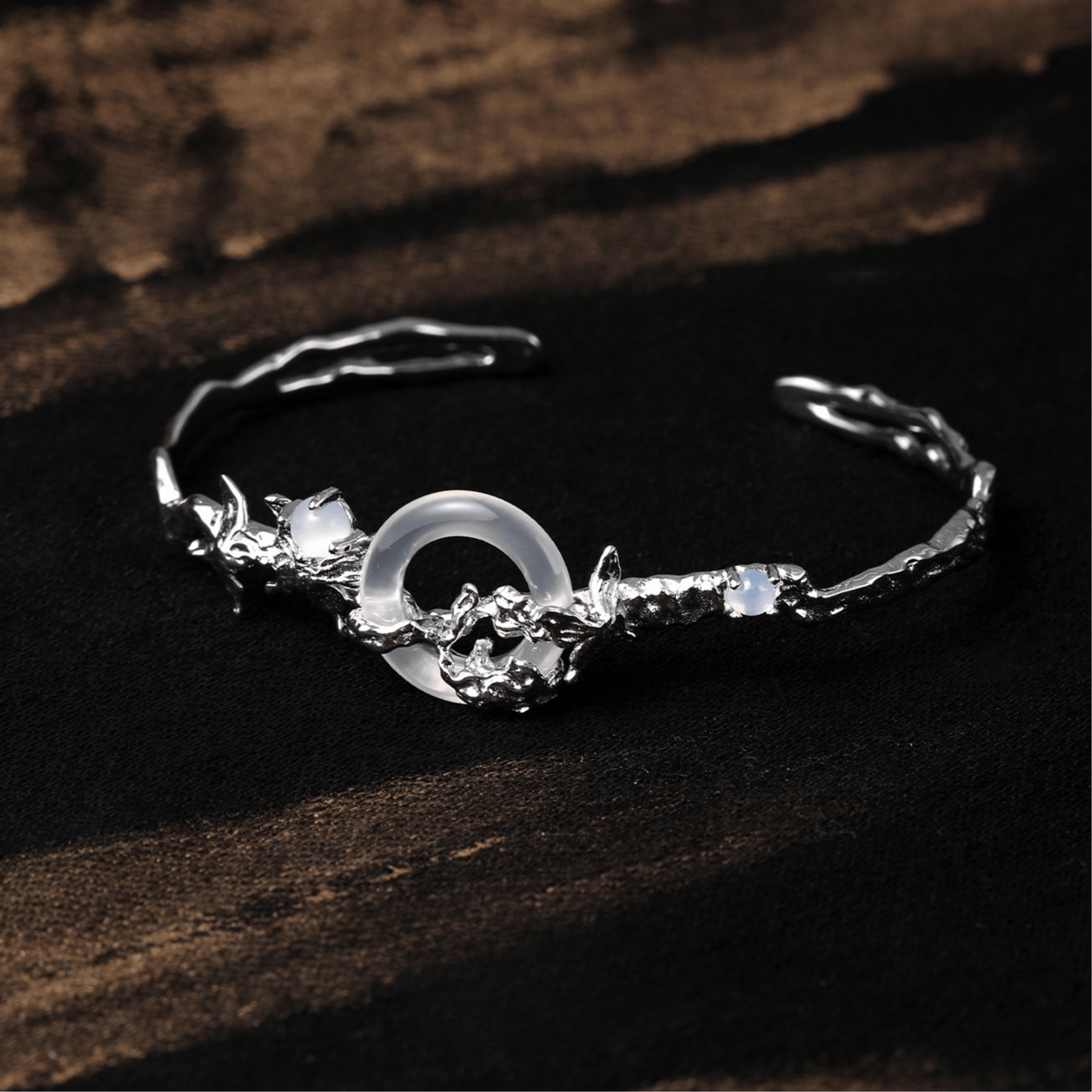 Bracelet Papillon en Jade Blanc