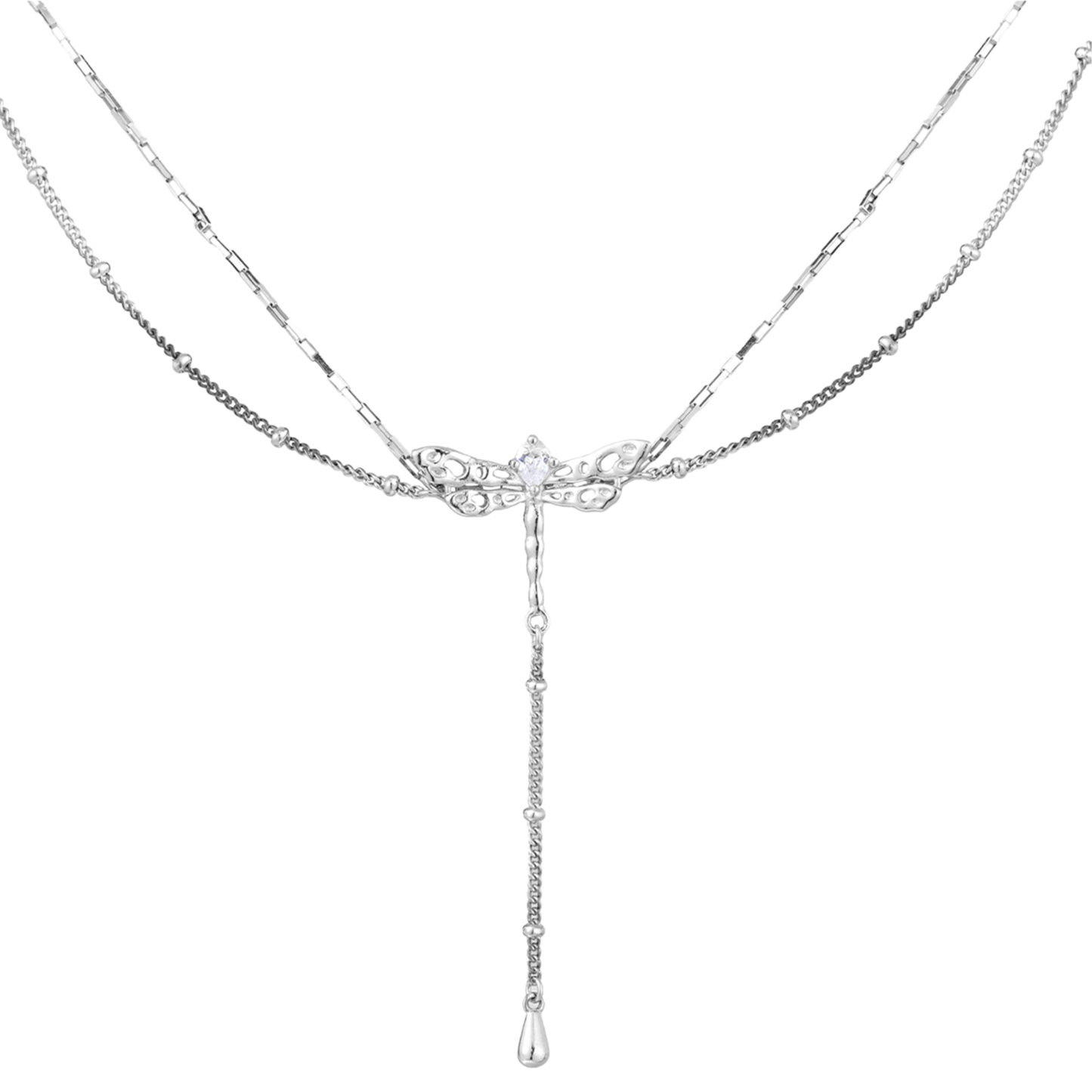 Dragonfly Hollow Necklace in S925 Sterling Silver