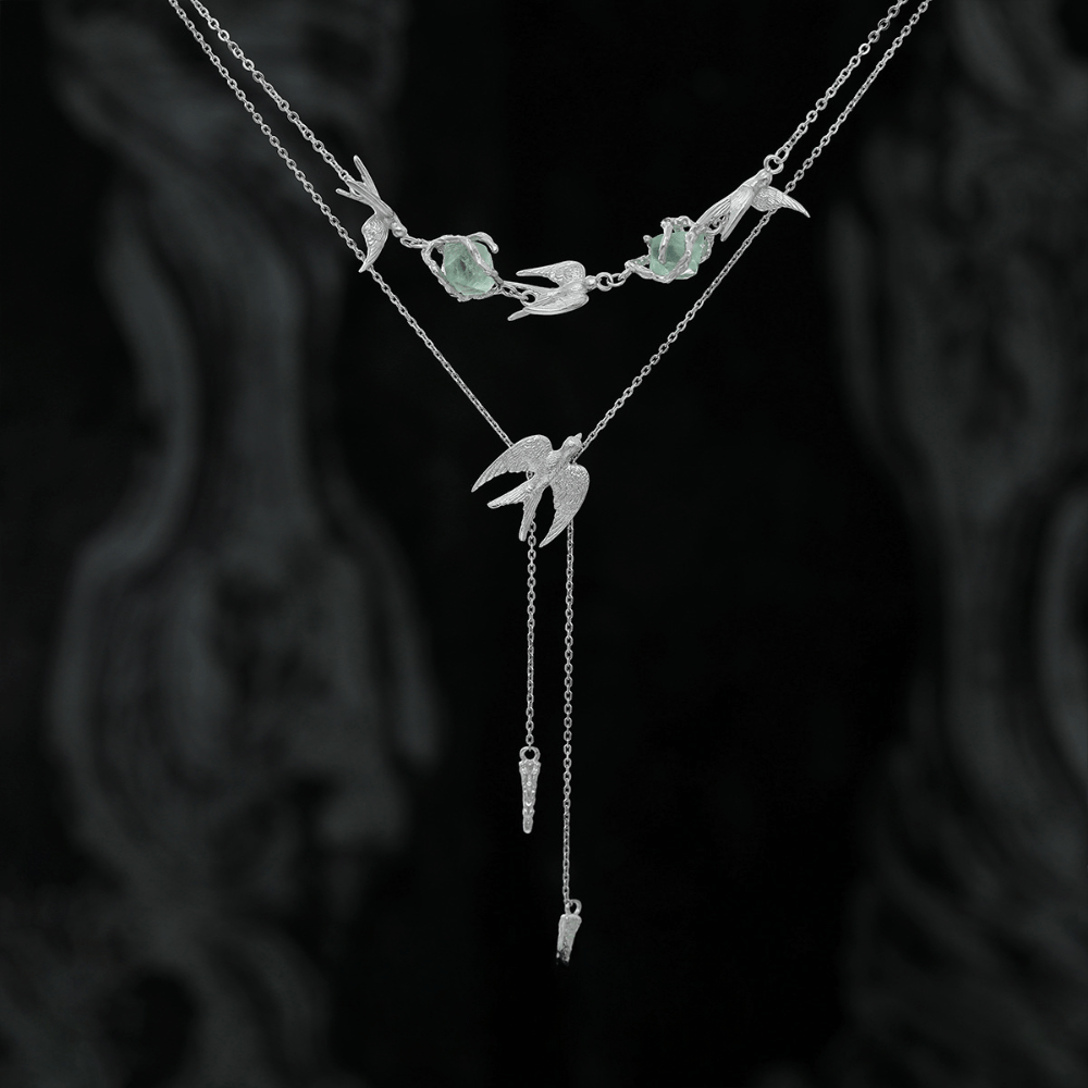 Fly Bird Fluorite Necklace