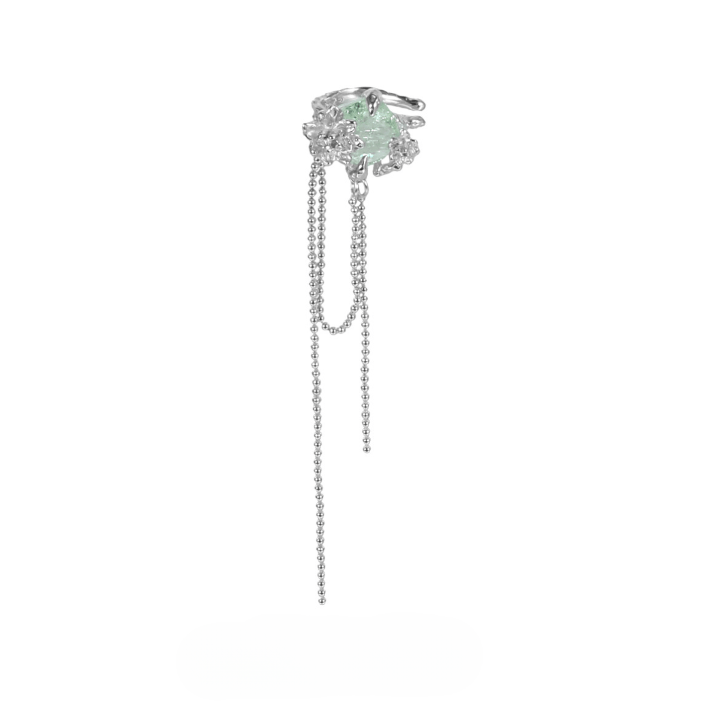 Jasmine Green Tassel Ear Cuff