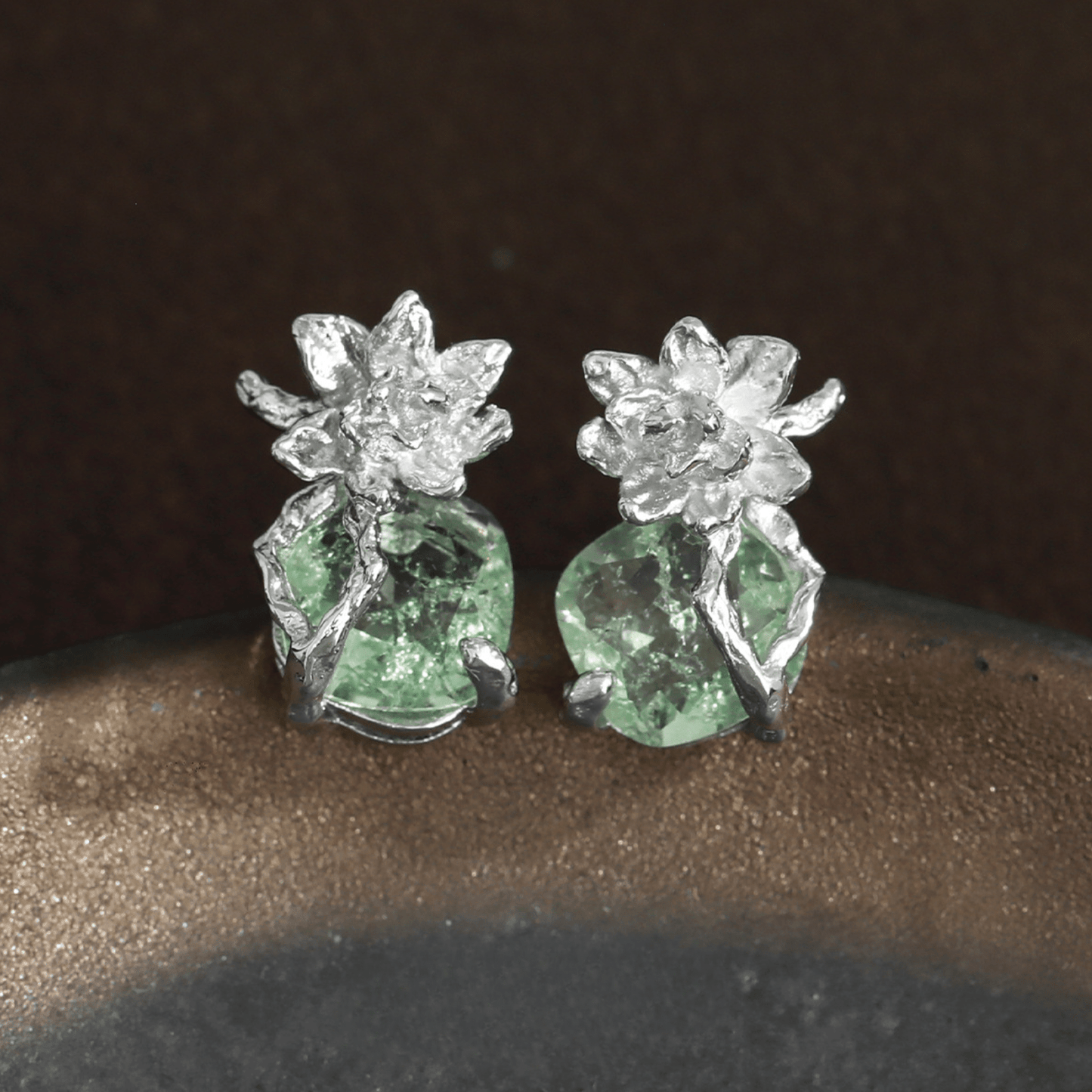 Jasmine Green Zircon Stud Earrings