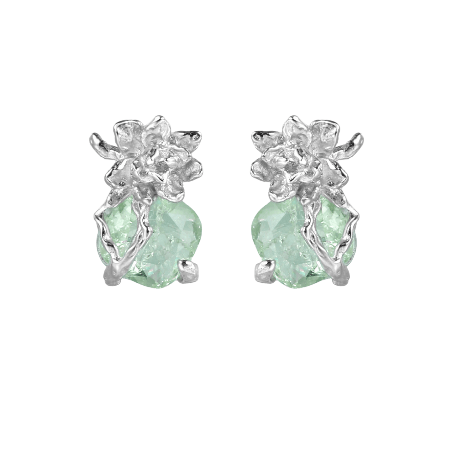 Jasmine Green Zircon Stud Earrings