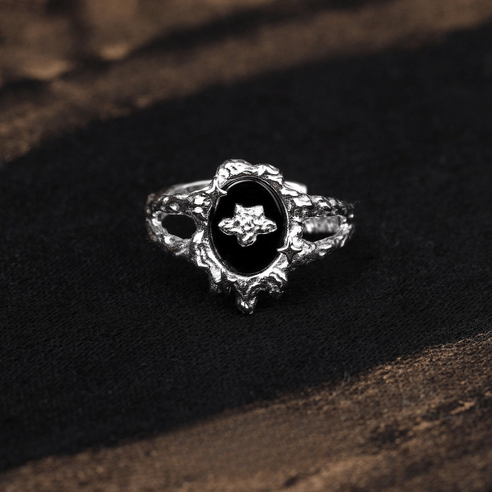 Liquid Black Onyx Open Ring