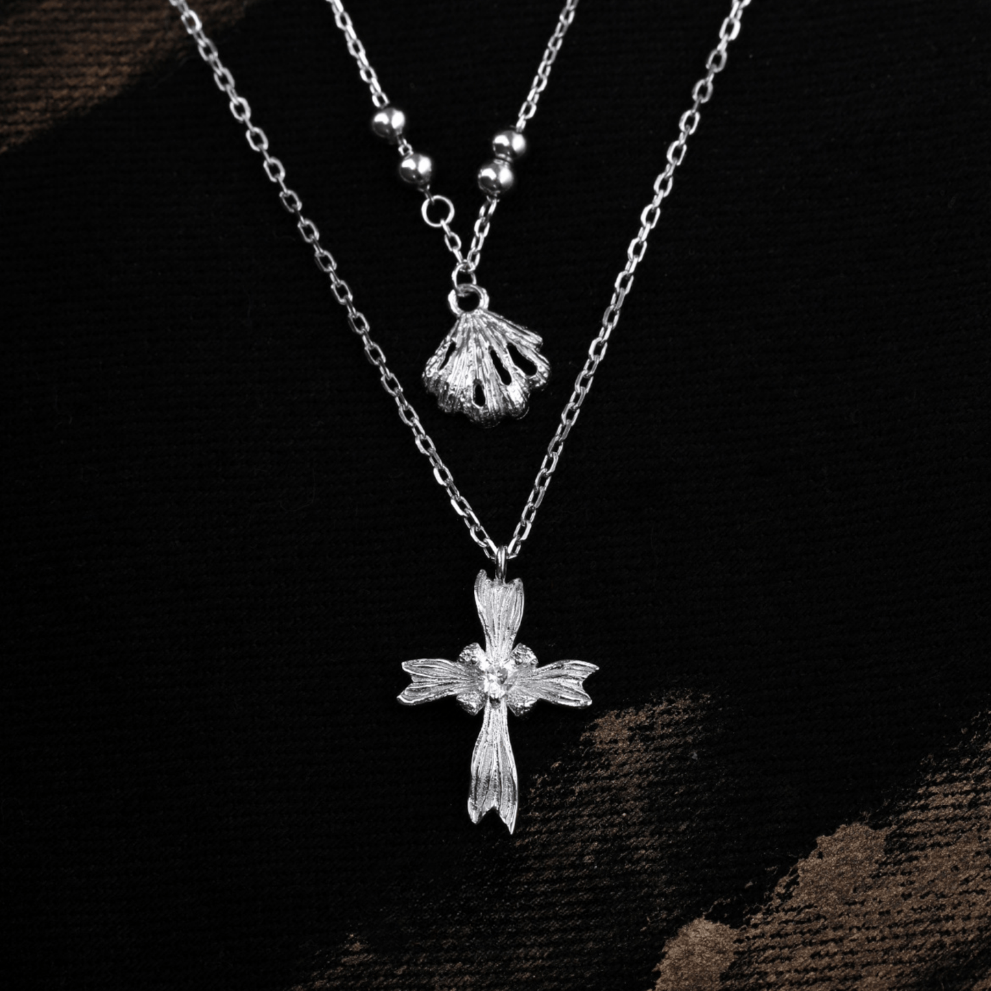 Mermaid Cross Pendant Necklace