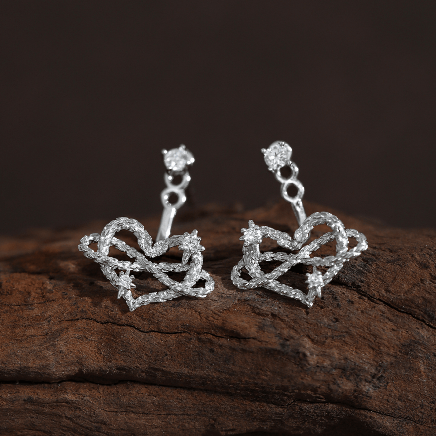 Mobius Heart Snake Earrings