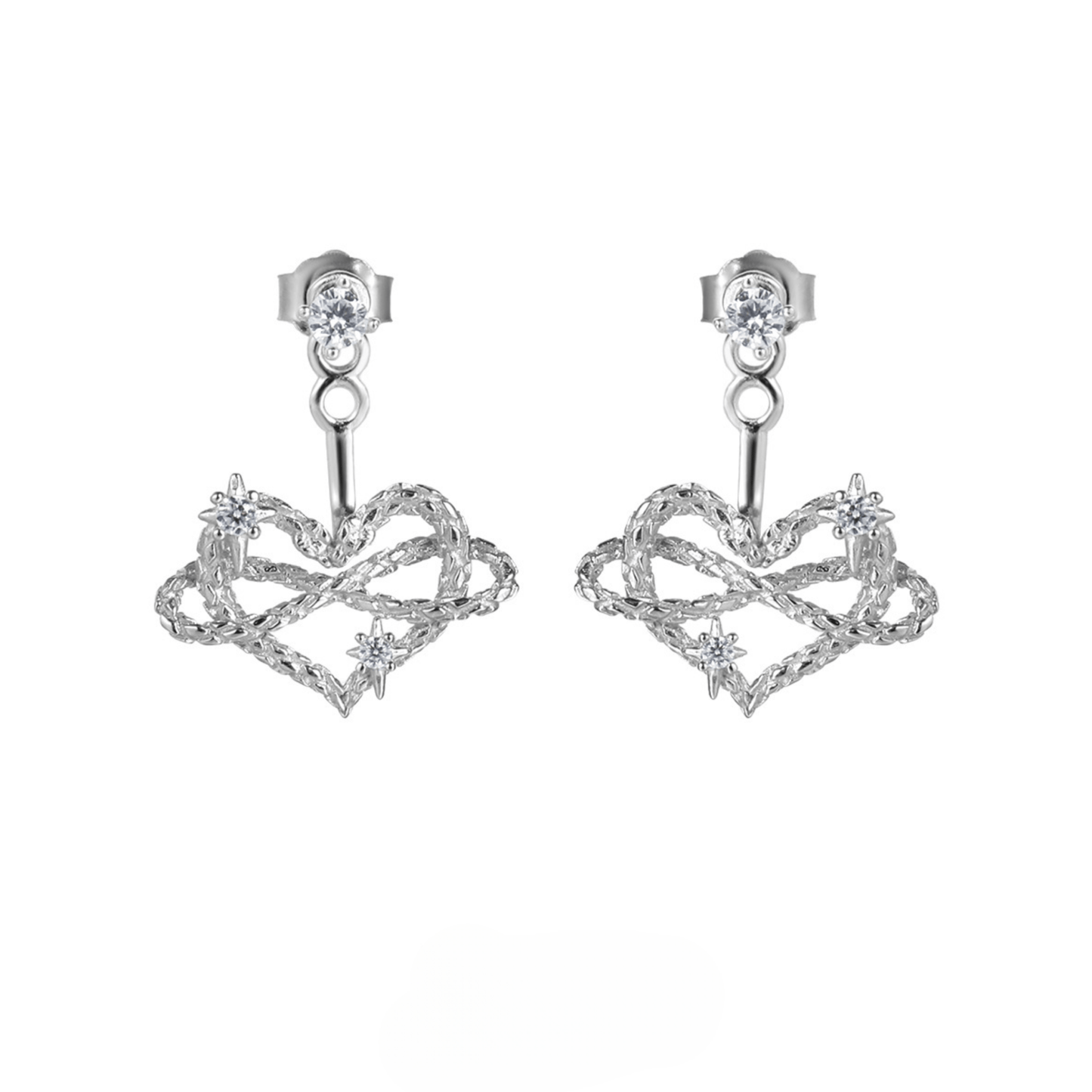 Mobius Heart Snake Earrings