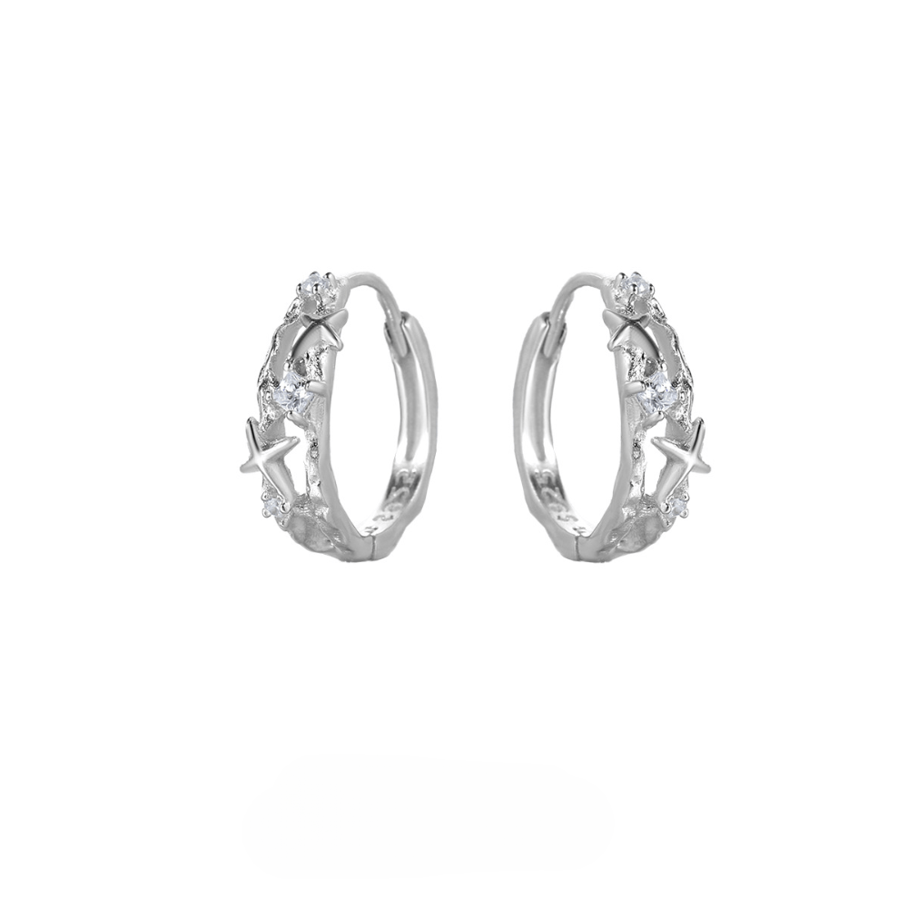 Molten Lava Zircon Star Ear Cuffs