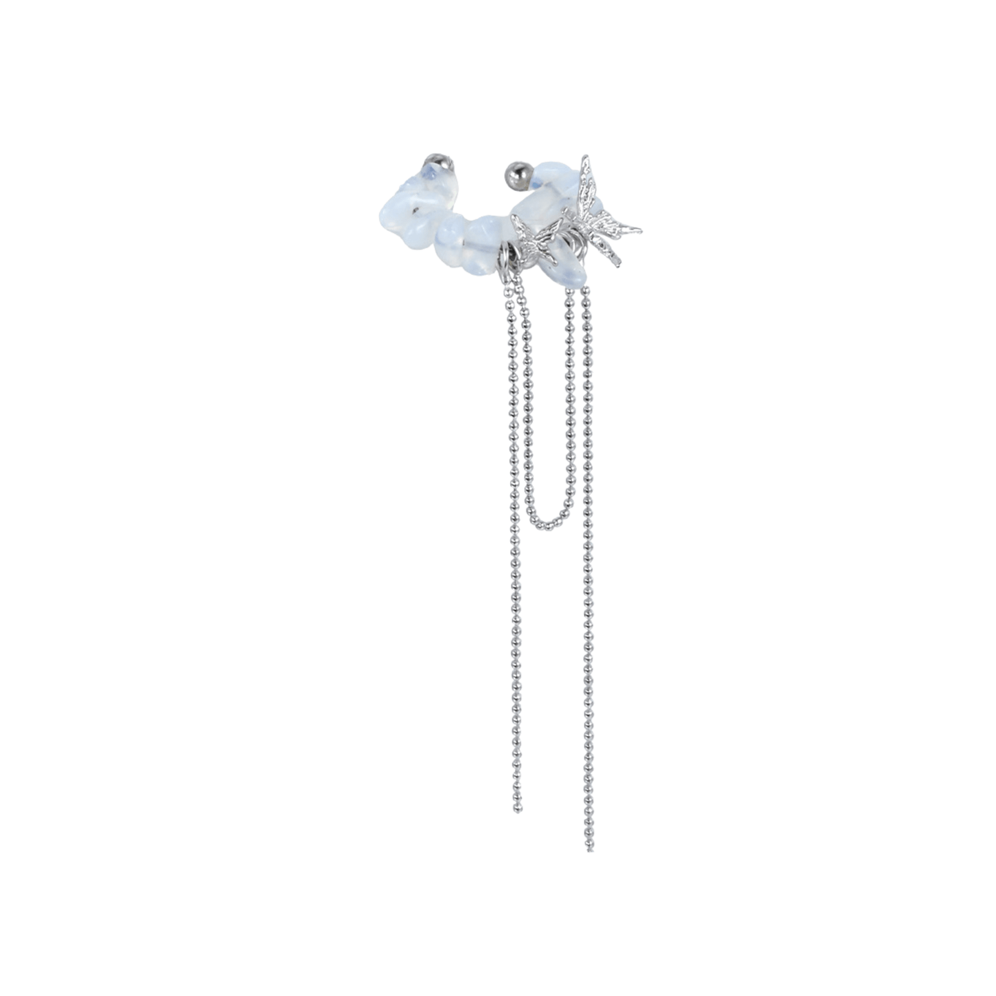 Clip d'oreille papillon en argent sterling avec opale