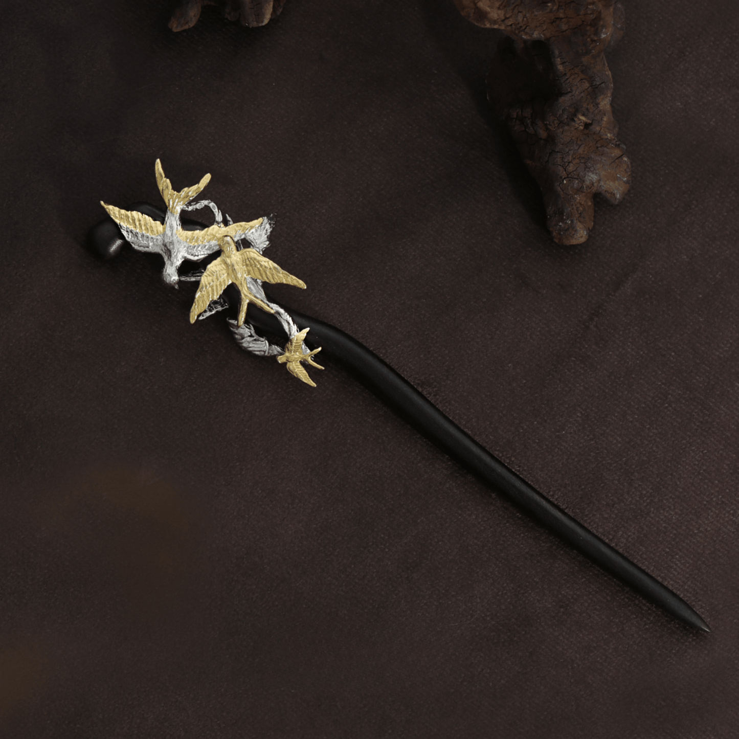 Soaring Bird Ebony Hairpin