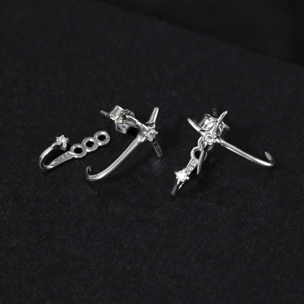 Boucles d'oreilles à tige en argent sterling S925 en forme d'étoile