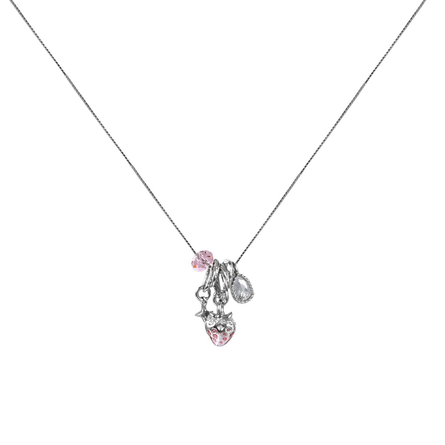 Collier en argent fraise