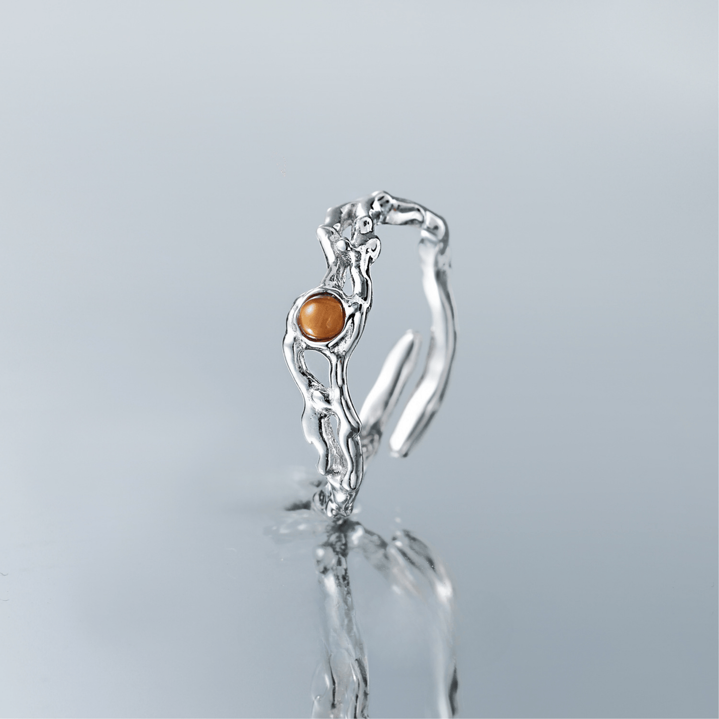 Textured Hollow Open Ring