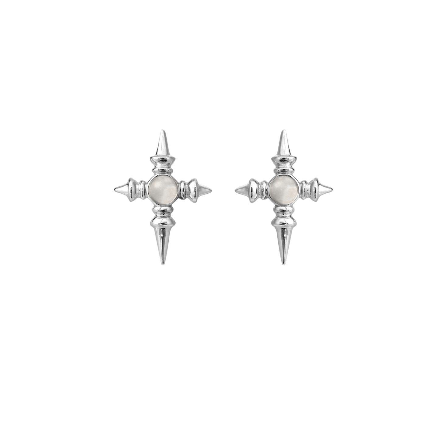 Boucles d'oreilles à tige en pierre blanche