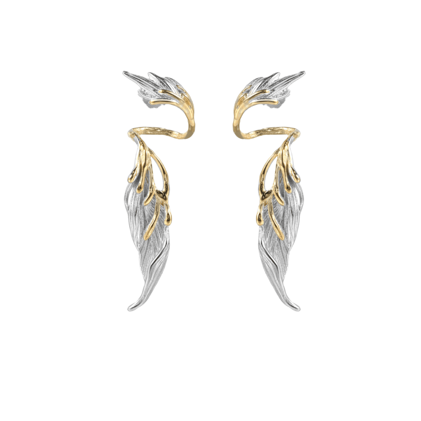 Winged Drop Earrings——White gold