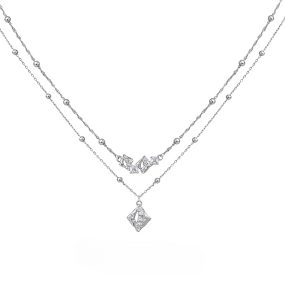 Minimalist Geometric Hollow Square Necklace
