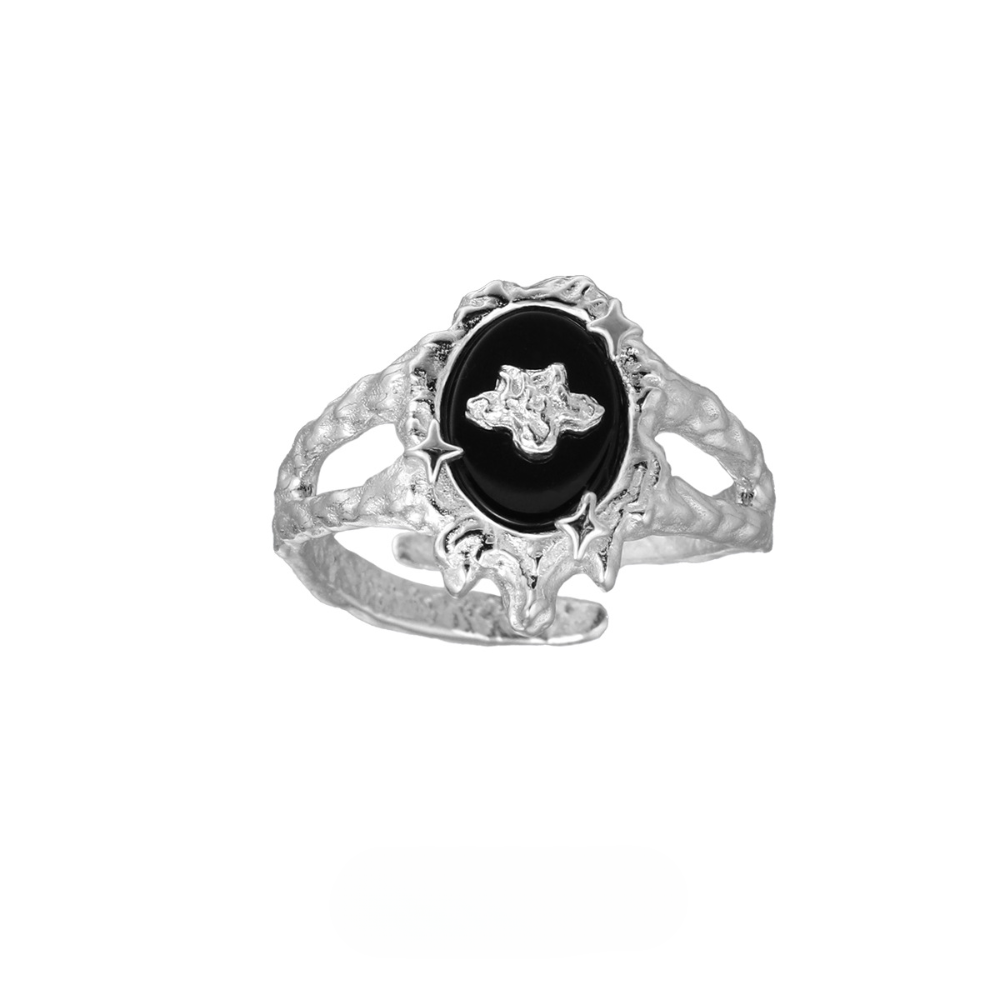 Liquid Black Onyx Open Ring