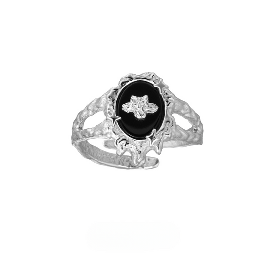 Liquid Black Onyx Open Ring