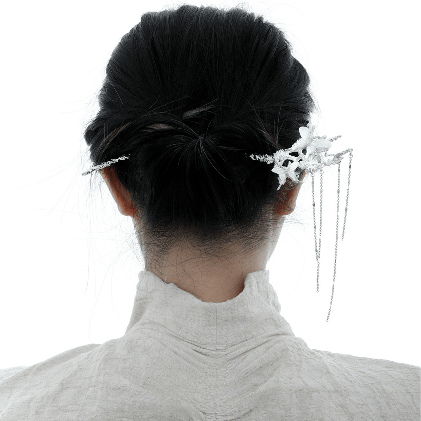 Carved Bone Hairpin – Butterfly Edition