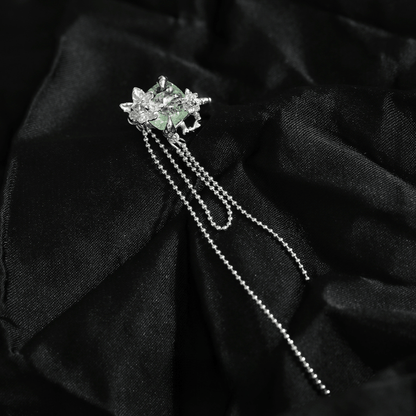 Jasmine Green Tassel Ear Cuff