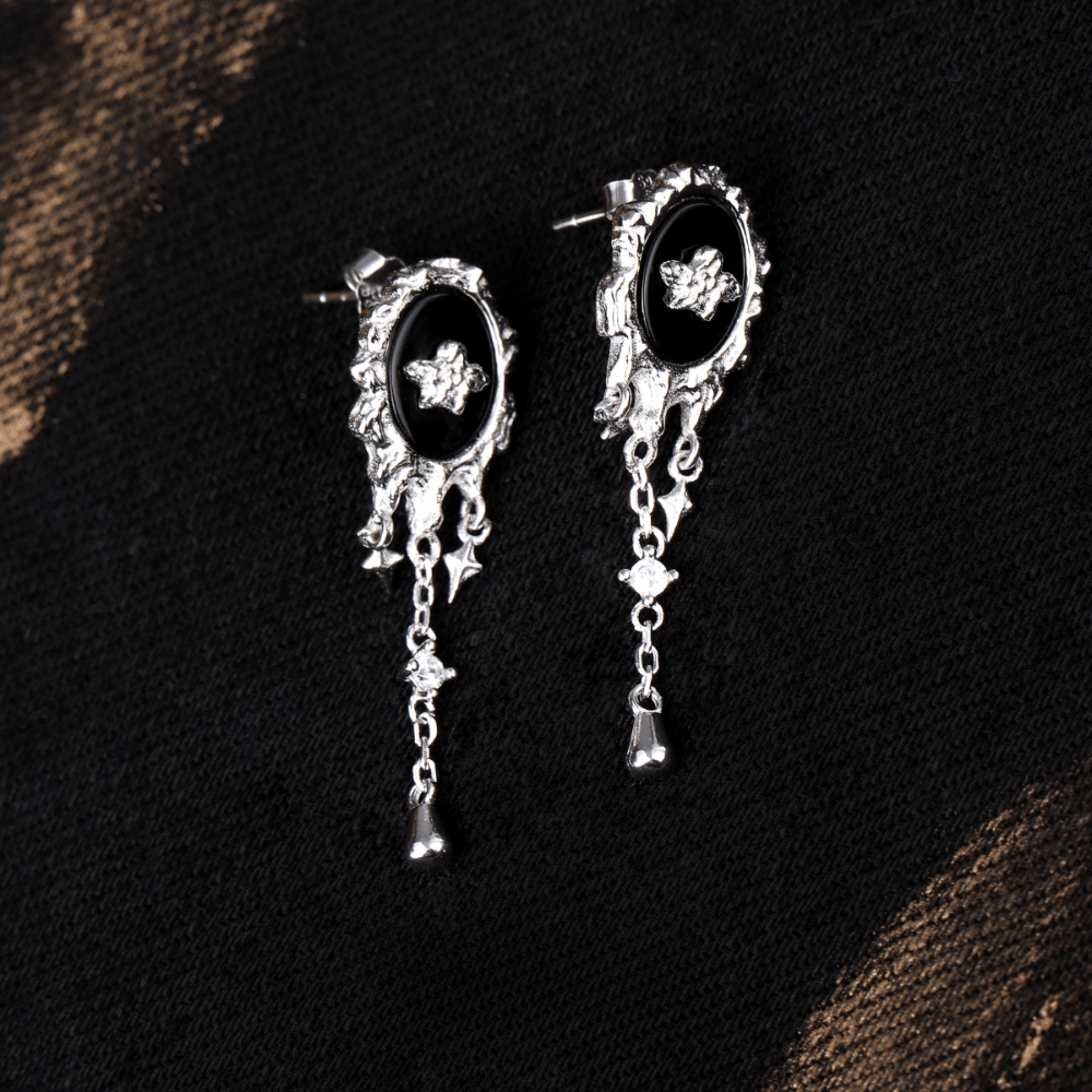 Liquid Black Onyx Stud Earrings