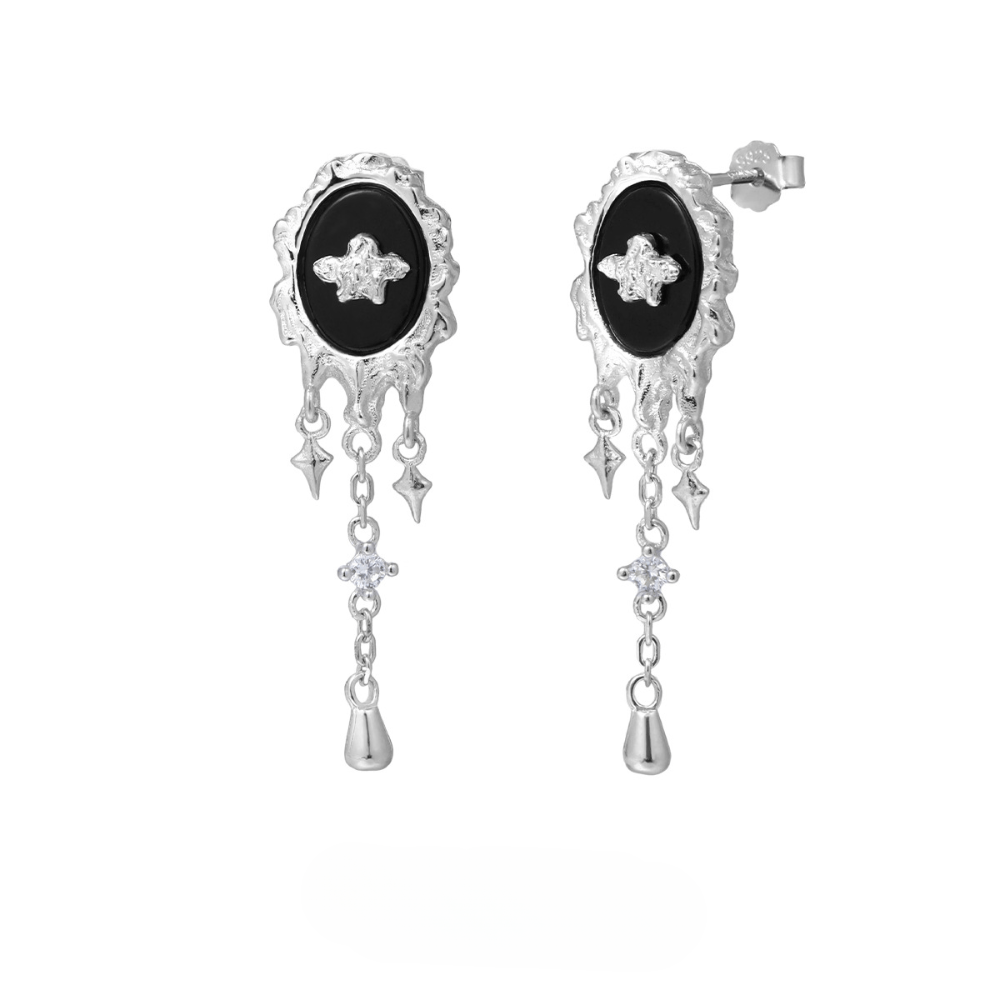 Liquid Black Onyx Stud Earrings