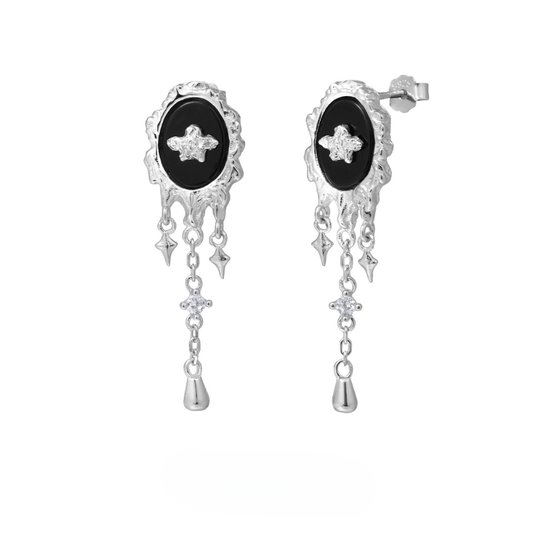 Liquid Black Onyx Stud Earrings