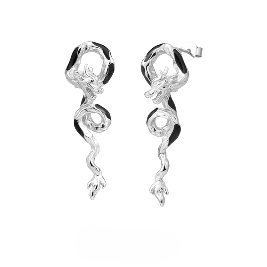 Minimalist Dragon Stud Earrings
