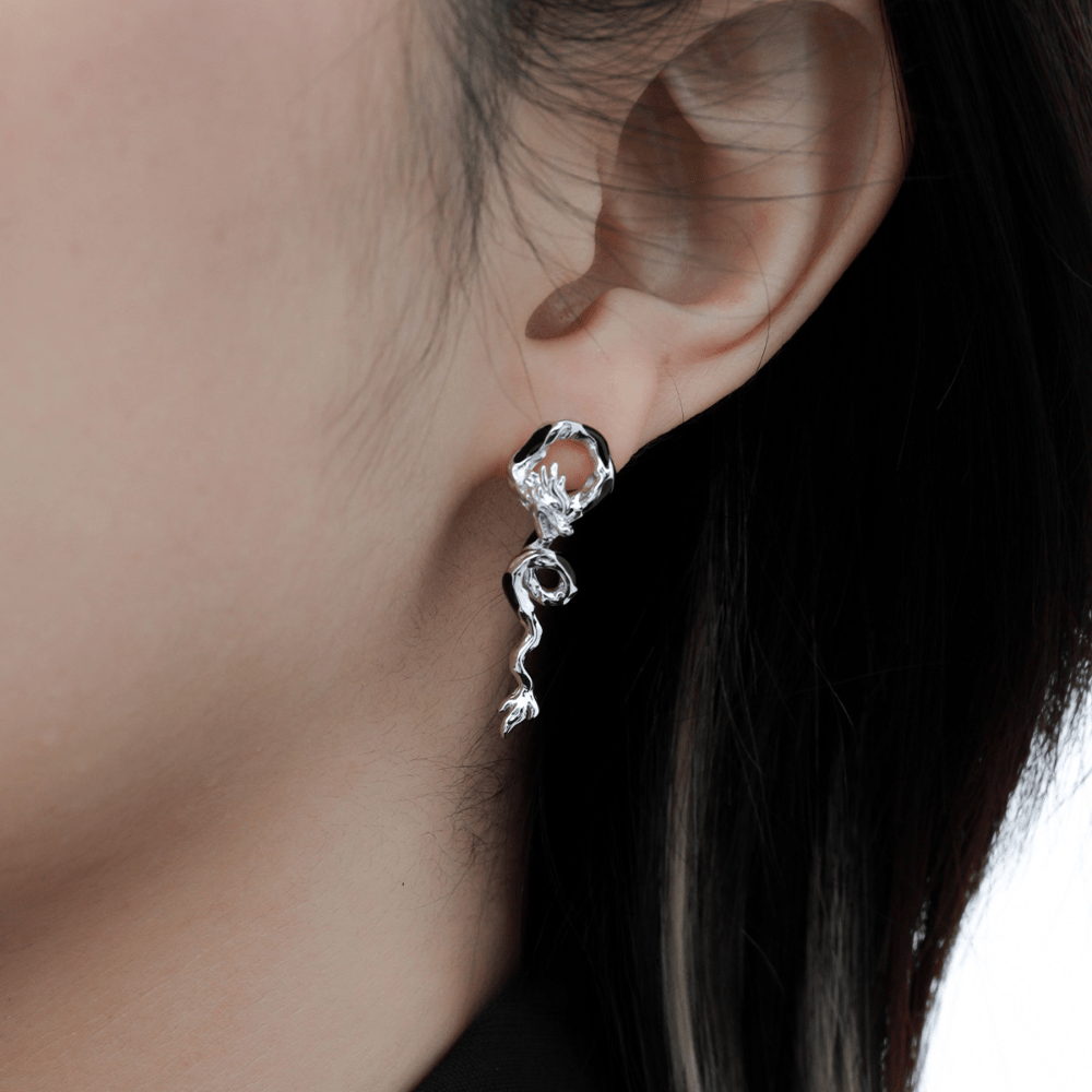 Minimalist Dragon Stud Earrings
