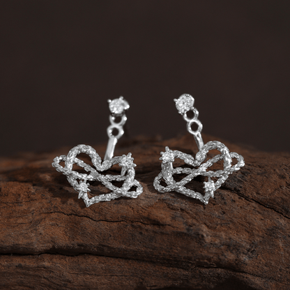Mobius Heart Snake Earrings