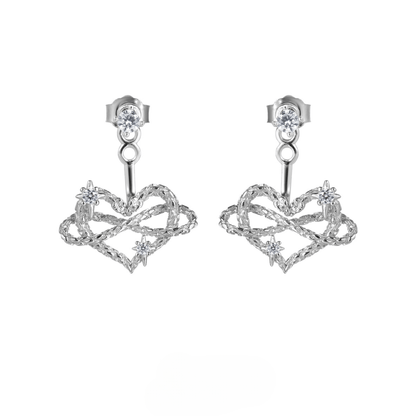 Mobius Heart Snake Earrings