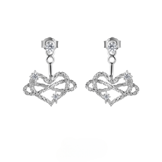 Mobius Heart Snake Earrings
