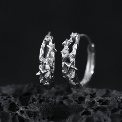 Molten Lava Zircon Star Ear Cuffs