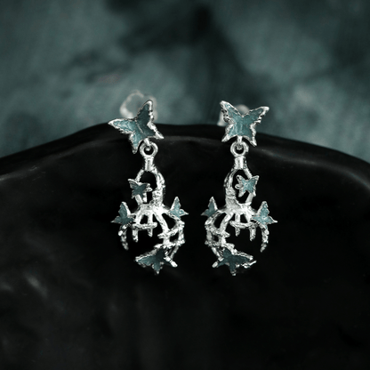 Shattered Gourd & Butterfly Stud Earrings