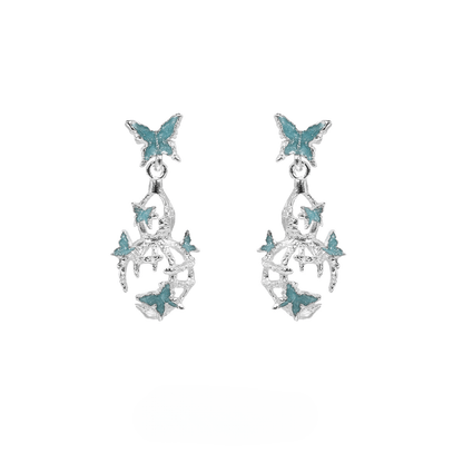 Shattered Gourd & Butterfly Stud Earrings