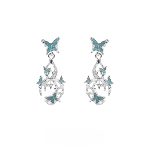 Shattered Gourd & Butterfly Stud Earrings