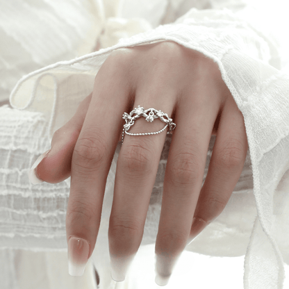 Vine-Inspired Zircon Ring
